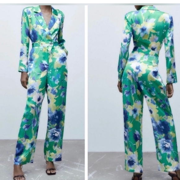ZARA FLORAL JUMPSUIT - Picture 3 of 4